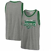 New York Jets NFL Pro Line by Fanatics Branded Throwback Collection Season Ticket Tri-Blend Tank Top - Heathered Gray